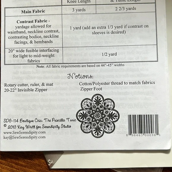 Serendipity Studio No. 114 The Princess Tunic sewing pattern New uncut - Picture 3 of 9